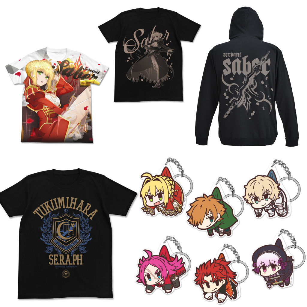 月の聖杯戦争、開演『Fate/EXTRA Last Encore』セイバー フルグラフィックＴシャツなどアパレルが早くも登場！